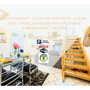 Beau Duplex 54m2, Calme, 2 Chambres, Netflix Et Wifi, Tv 140cms, Parking, Hypercentre A 400m, Arrivee Tardive Possible Avec Boite A Cles Appartement